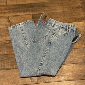 Wranglers Mens Y2k Jeans 32X30 Straight/ Wide Leg Light Wash